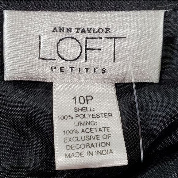 🔹️🔺️Loft Black & White Floral Embroidered Skirt Petite 10 - Picture 9 of 10